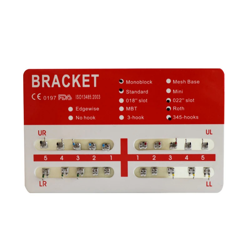 

10Packs Orthodontic Braces Bracket Roth Monoblock 345hooks Standard Mini Red Pad