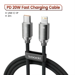 Toocki Fast Charging USB C to Lightning Cable - 1m (Grey 1PCS)