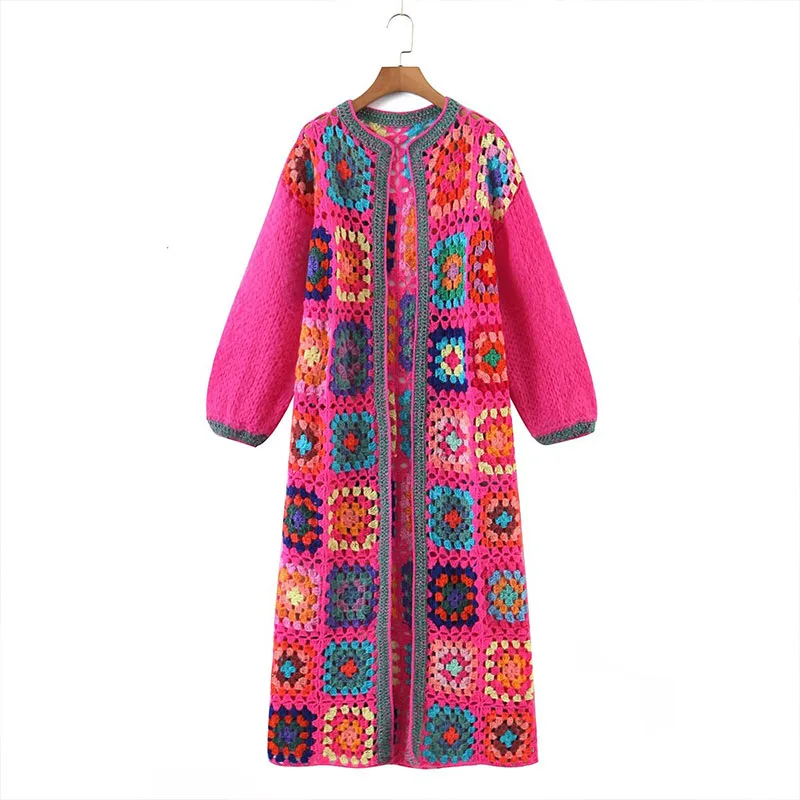 

ZATRHMBM Sweaters For Women Fashion 2022 Fully Hand Woven Knitted Coat Vintage Long Sleeve Elegant Female Sweaters Chic Top
