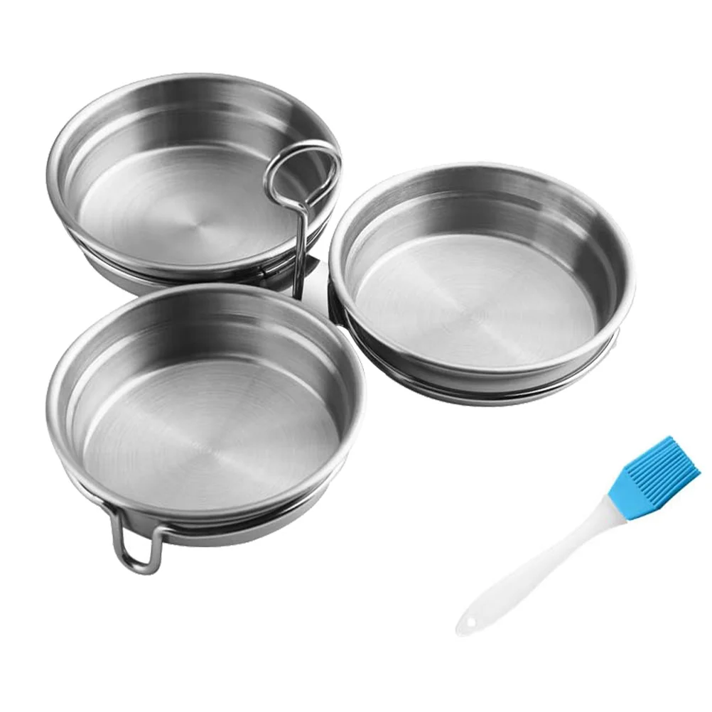 

2 Pcs Stainless Steel Egg Steamer Ring Mold Home Poacher Round Cooking Maker Steaming