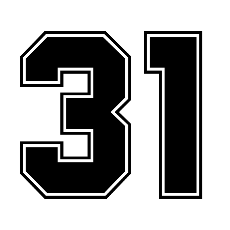 

Number 31 Creative Customizable Car Sticker PVC Body Window Motorcycle Laptop Decoration High Quality Waterproof Auto Decal