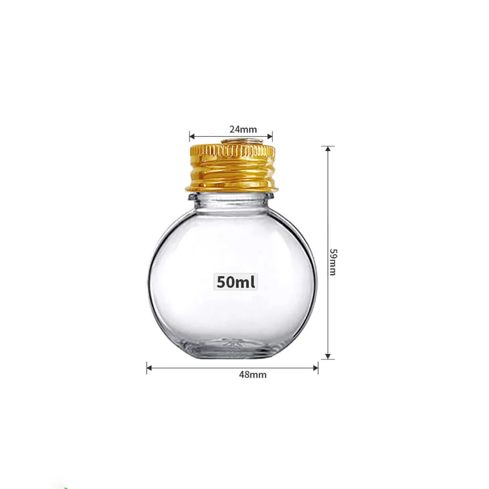 10 piezas de adornos para árbol de Navidad rellenables con forma de bombillas de plástico transparente para botellas de agua y bebidas alcohólicas, colgante con forma de campana para decoración de fie