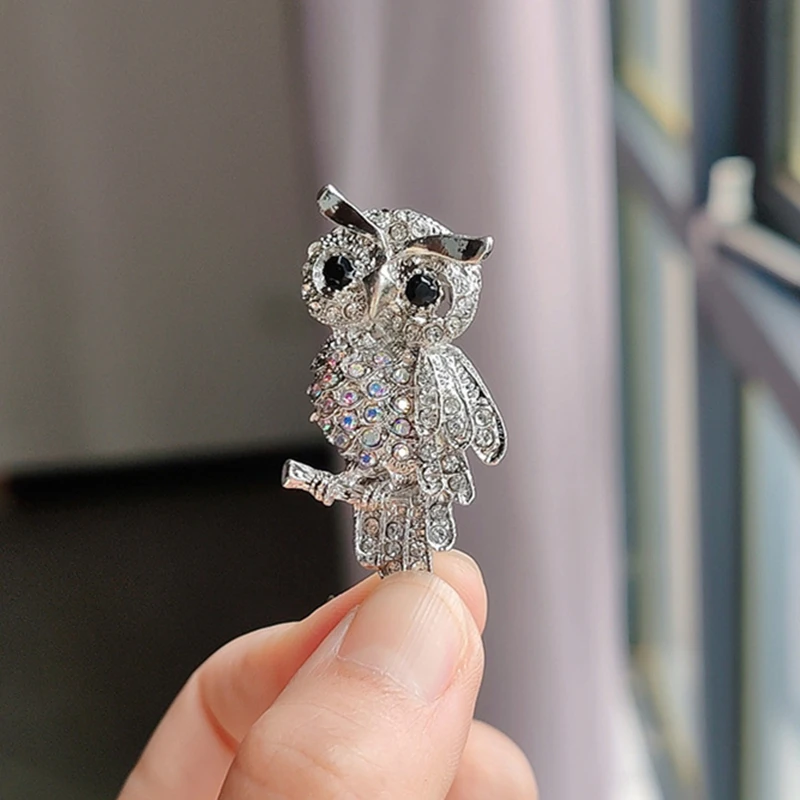 Broche Papillon Hibou En Cristal Et Strass - Style Vintage - Bijou Femme Pour Occasions Spéciales