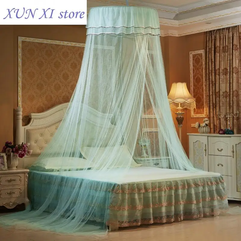 

New Elegant Hung Dome Mosquito for Double Bed Princess Girl Insect Net Round Curtains Canopy Lace Bedding Bedroom Mosquito Net