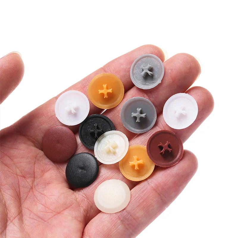 Plastic Screw Cap Plastic Screw Cover 100pcs Plastic Nuts Bolts Covers Exterior Protective Caps Practical Self-tapping Screws Decor Cover Furniture Hardware