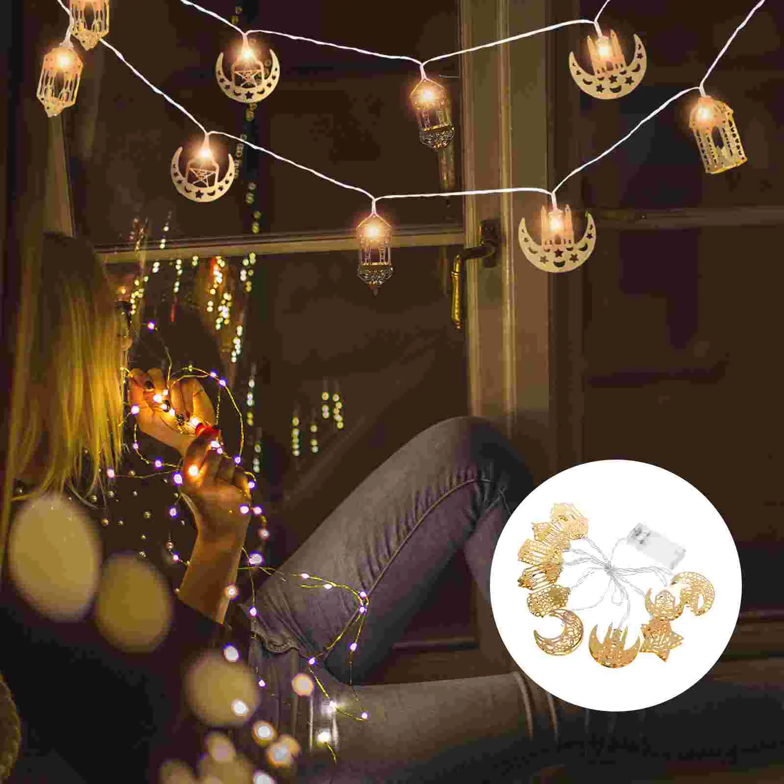

Eid String Lights Room Middle East Party Lamp Decorative Wrought Iron Beautiful