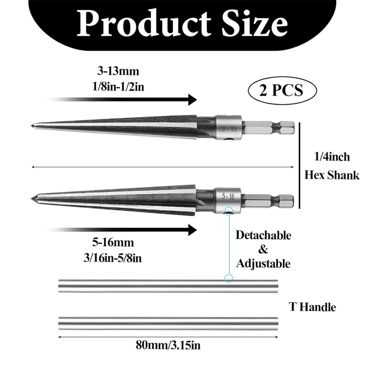 5-16mm Bridge Pin Hole Hand Reamer Tool Detachable T