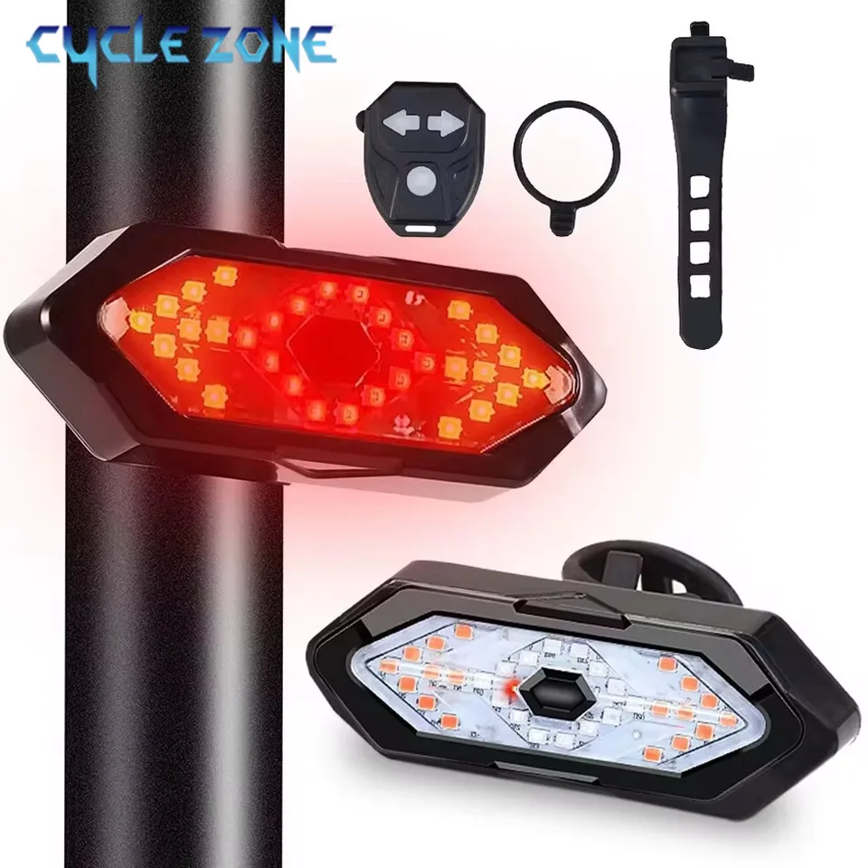 Luce Posteriore Bici Intelligente LED – Indicatore di Direzione con Telecomando, Impermeabile IPX4, Ricaricabile USB, 5 Modalità – Accessori Bici per la Massima Sicurezza su Strada