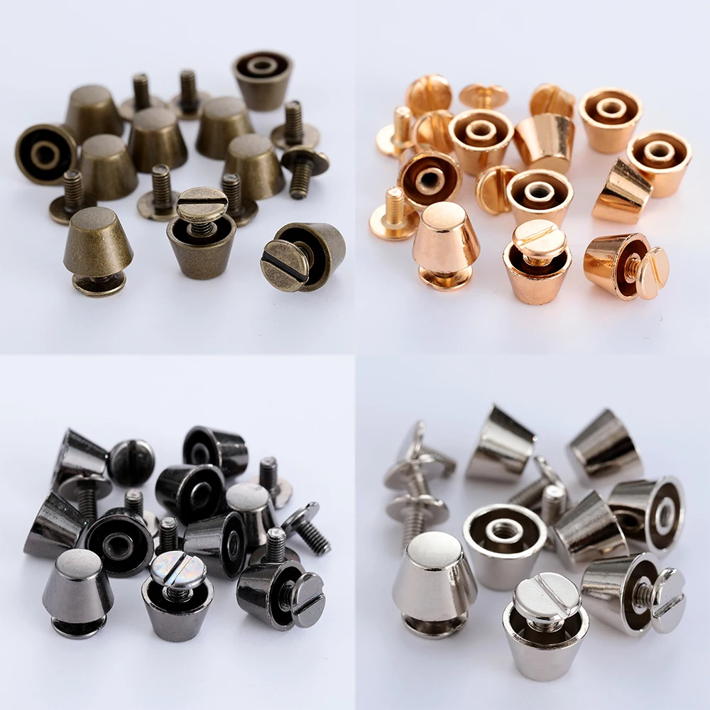 10 Stück 10/12 mm DIY Riemennieten Schraube Eimer Kuppelbolzen Flachkopfschrauben Punk Metall Nageltuch Knopf Gepäck Handwerk Kleidung/Tasche – Detail 4