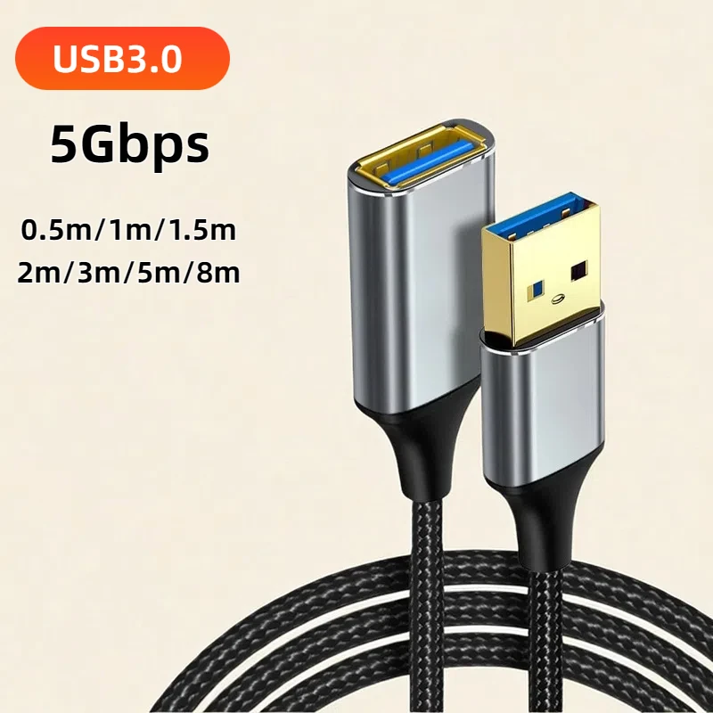 Premium USB 3.0 Extension Cable - Male to Female Extender Cord for Enhanced Connectivity
