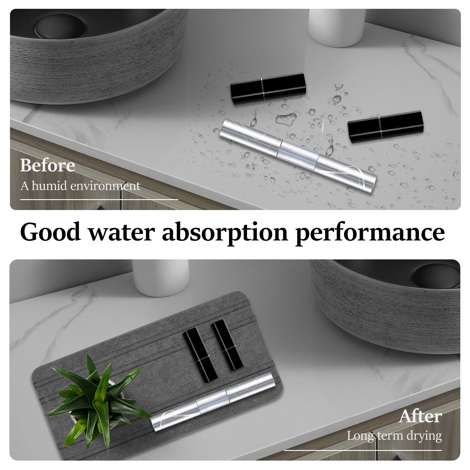 3PCS Hand Soap Holder Drying Stone Tray Absorbent Stone Soap Tray Diatomaceous Earth Coasters Fast Drying for Bathroom Kitchen