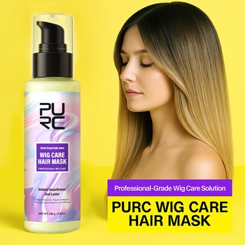PURC Olio di Argan Parrucca Cura Maschera per capelli Riparazione Danneggiata Levigatura Nutrimento profondo Parrucca Cura dei capelli per le donne 100 ml/3,53 oz. 1