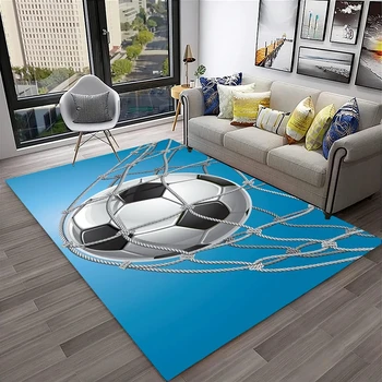 Football Carpet Ball Game Area Rug for Kids Boys Teens Playroom Soccer Doormat Sport Theme Indoor Floor Mat For Living Room Sofa