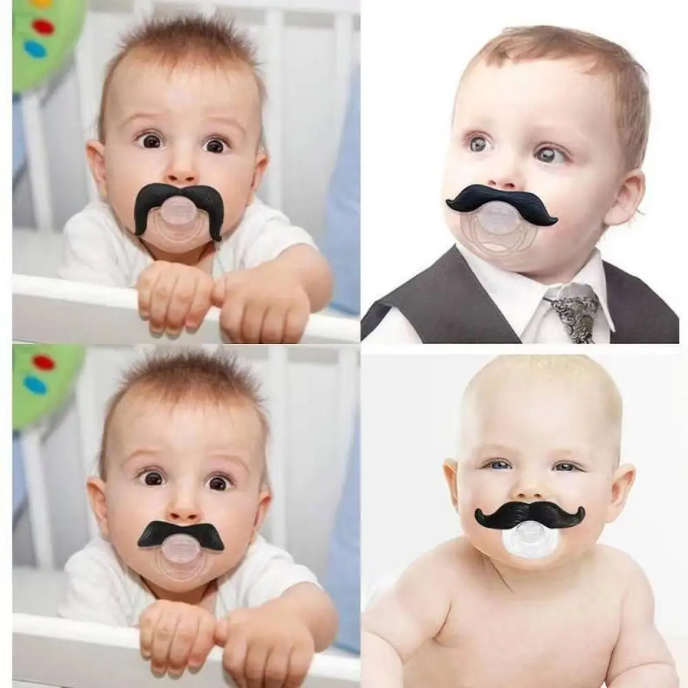 Quirky newborn baby 0-3 years old baby silicone pacifier red lip moustache perfect gift for newborn BPA free all silicone