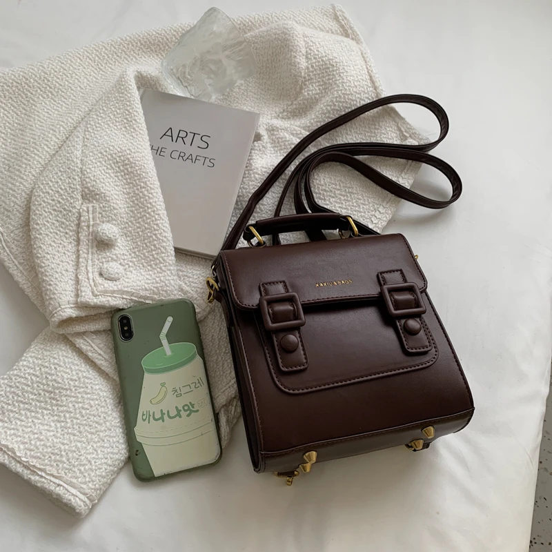 Women Vintage Leather Backpack High Quality Shoulder Bag Luxury Designer Ladies Girls Fashion Daypacks Teenager School Bag