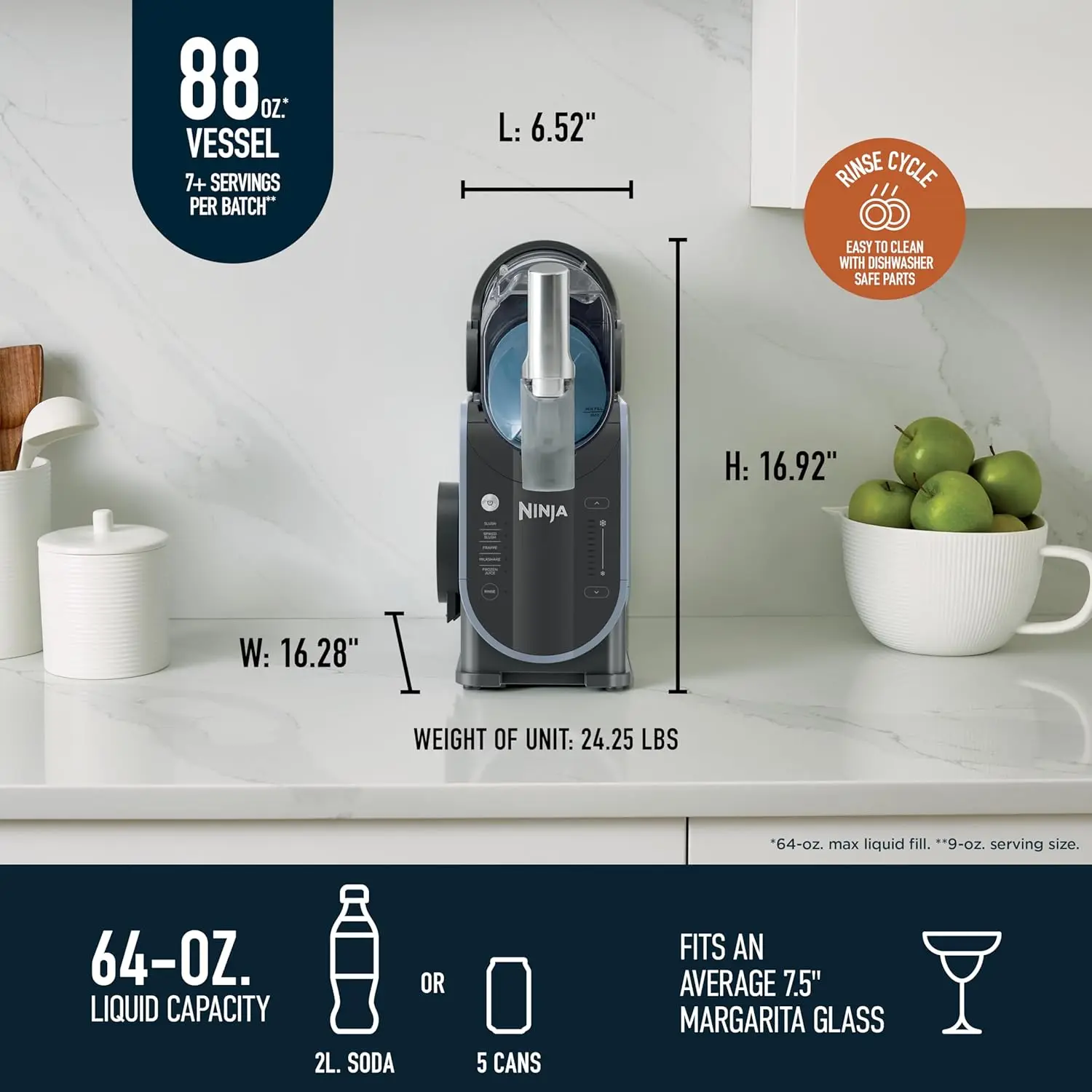 Professional Frozen Drink Maker Technology, Frozen Drink & Slushie Machine, 5 Preset Programs, Frozen Margaritas 3