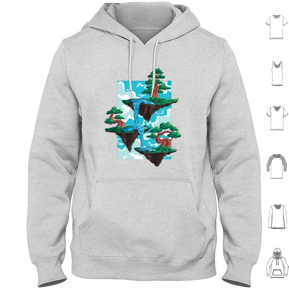 Floating Flowing Islands Bonsai Sticker edredón Sudadera con capucha de algodón de manga larga enebro Bonsai árbol enebro Procumbens Nana