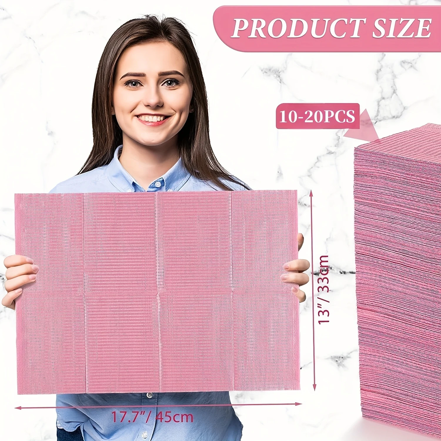 JC TATTOO 125Pcs Dental Bibs Disposable Tattoo Cleaning Wipes 13"x17" 3 Ply Waterproof Sheet for Nail Tech Dental Clinic Tattoo 3