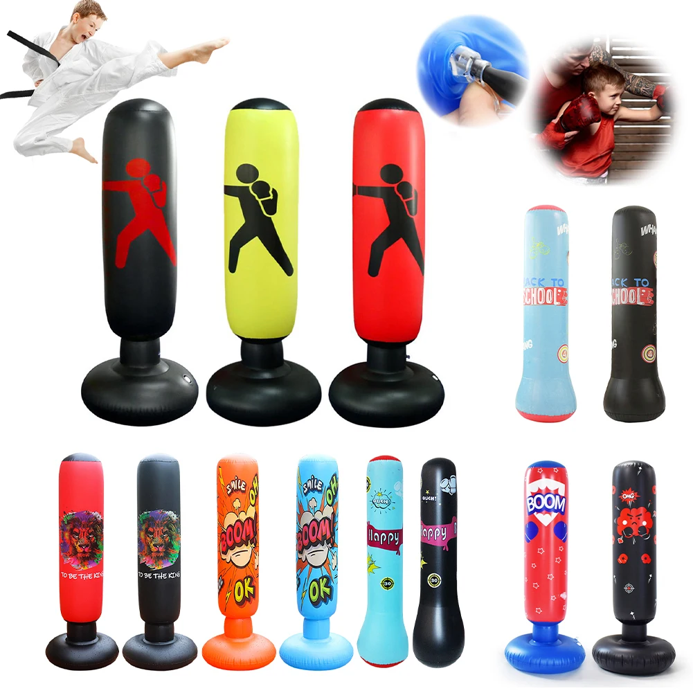 Kids Inflatable Punching Bag Bounce-Back Punch Bag Lightweight Inflation Punching Column Thickened for Boxing Training