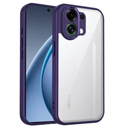 Clear Matte Back Case with Air Cushion Silicone Bumper for OPPO K13 Turbo (TMMS Purple)