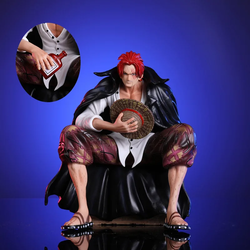 One Piece Shanks Figure Film Red Yonko Red Hair Anime Figure 17cm Pvc