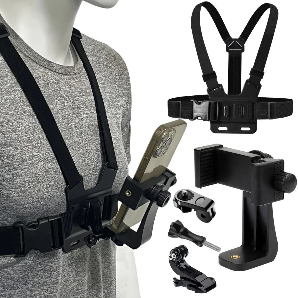 Adjustable Chest Strap Phone and Camera Holder