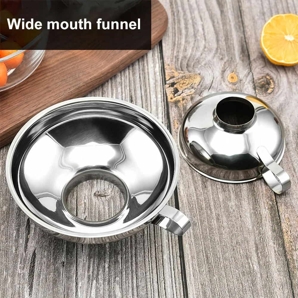 2 Size Stainless Steel Wide Mouth Canning Funnel 3