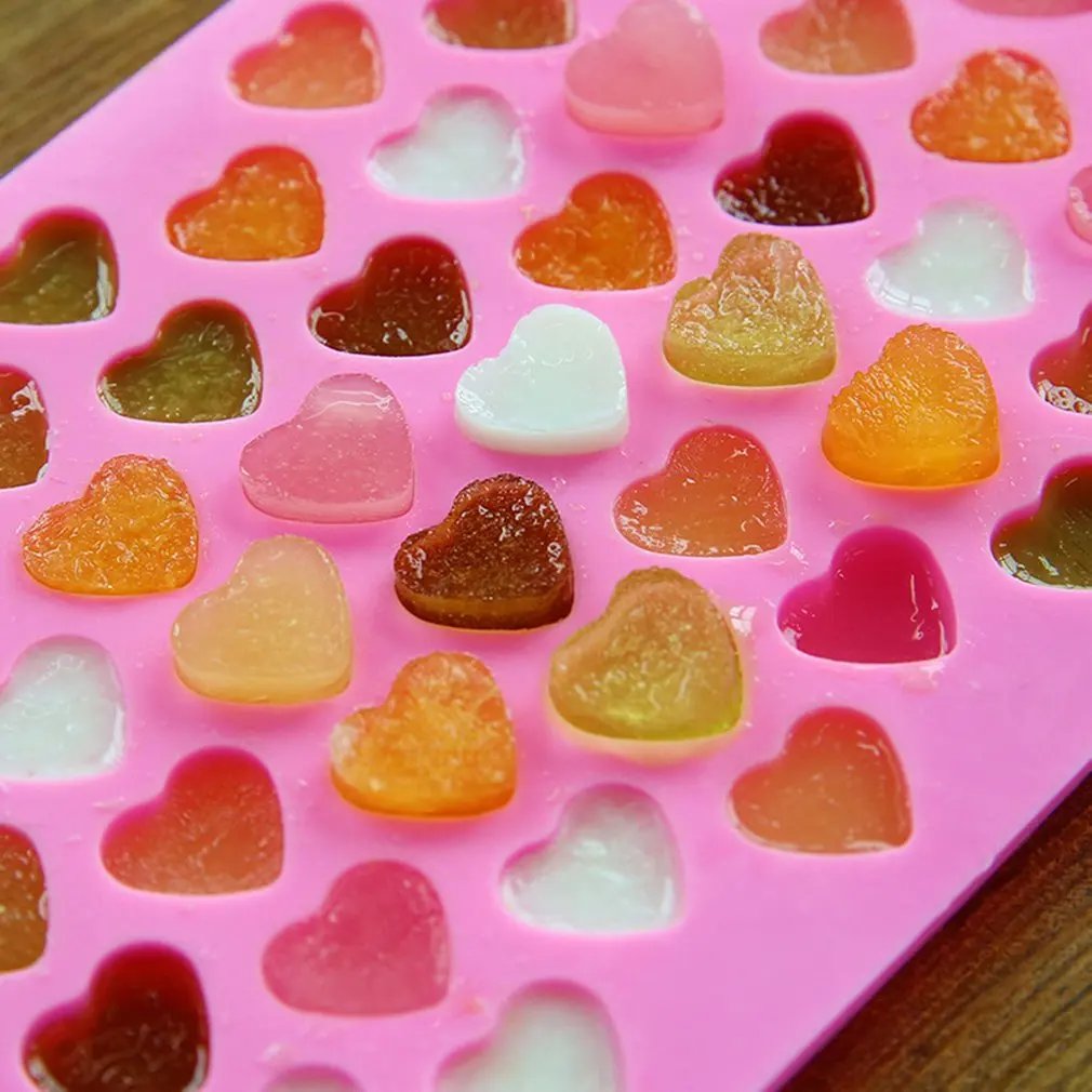 55 Lattice Heart Shape Ice Cube Tray Mini Silicone DIY Chocolate