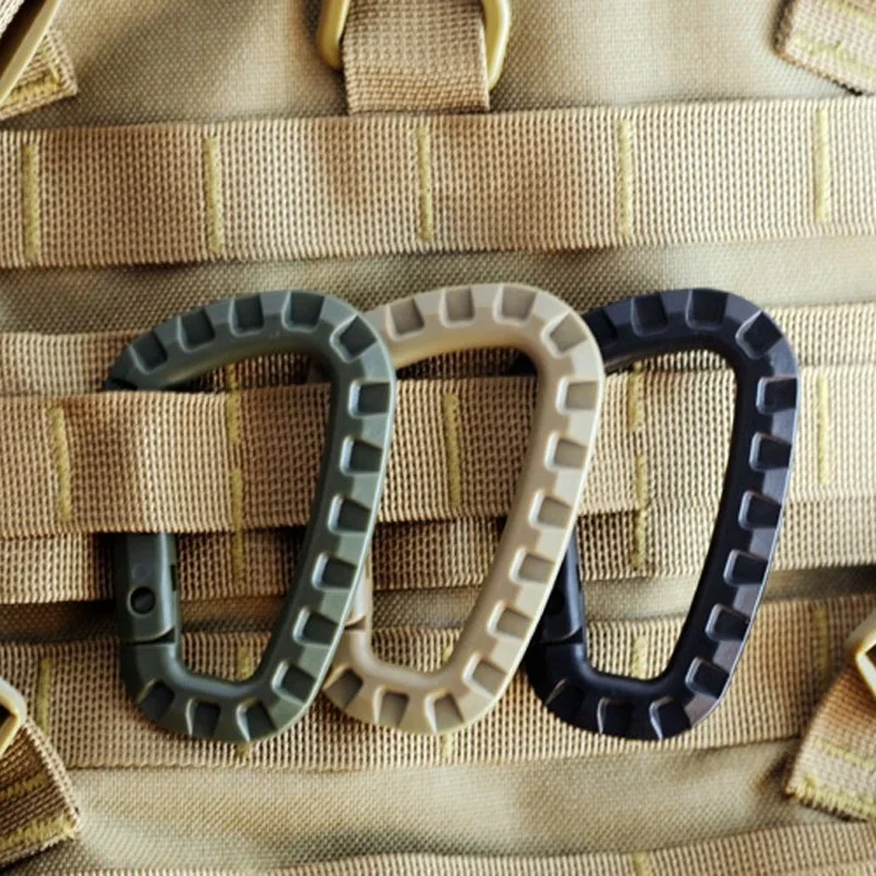 8.5cm Tactical Backpack Buckle Fast Tactical Carabiner Plastic Hook D Shape Mosqueton EDC Gear For Outdoor Camping 5pcs carabiner clips tent rope buckle carabiner belt clip keychain carabiner tactical buckle tarpaulin clips camping tent clips