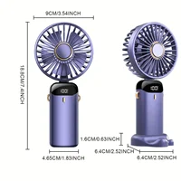 Portable Handheld Fan 2 Pack, Rechargeable Mini Foldable Fan with 5 Speeds and Power Display for Indoor Outdoor Travel Camping 2