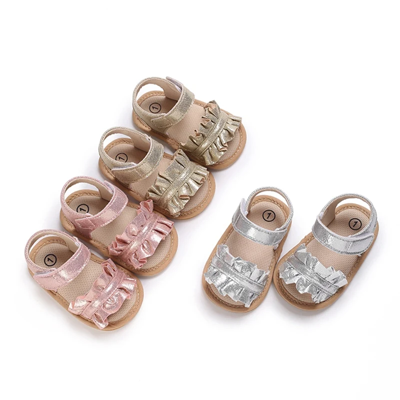 

Baywell Newborn Infant Baby Girls Sandals Cute Bling Summer Soft Sole Flat Princess Shoes Infant Non-Slip First Walkers