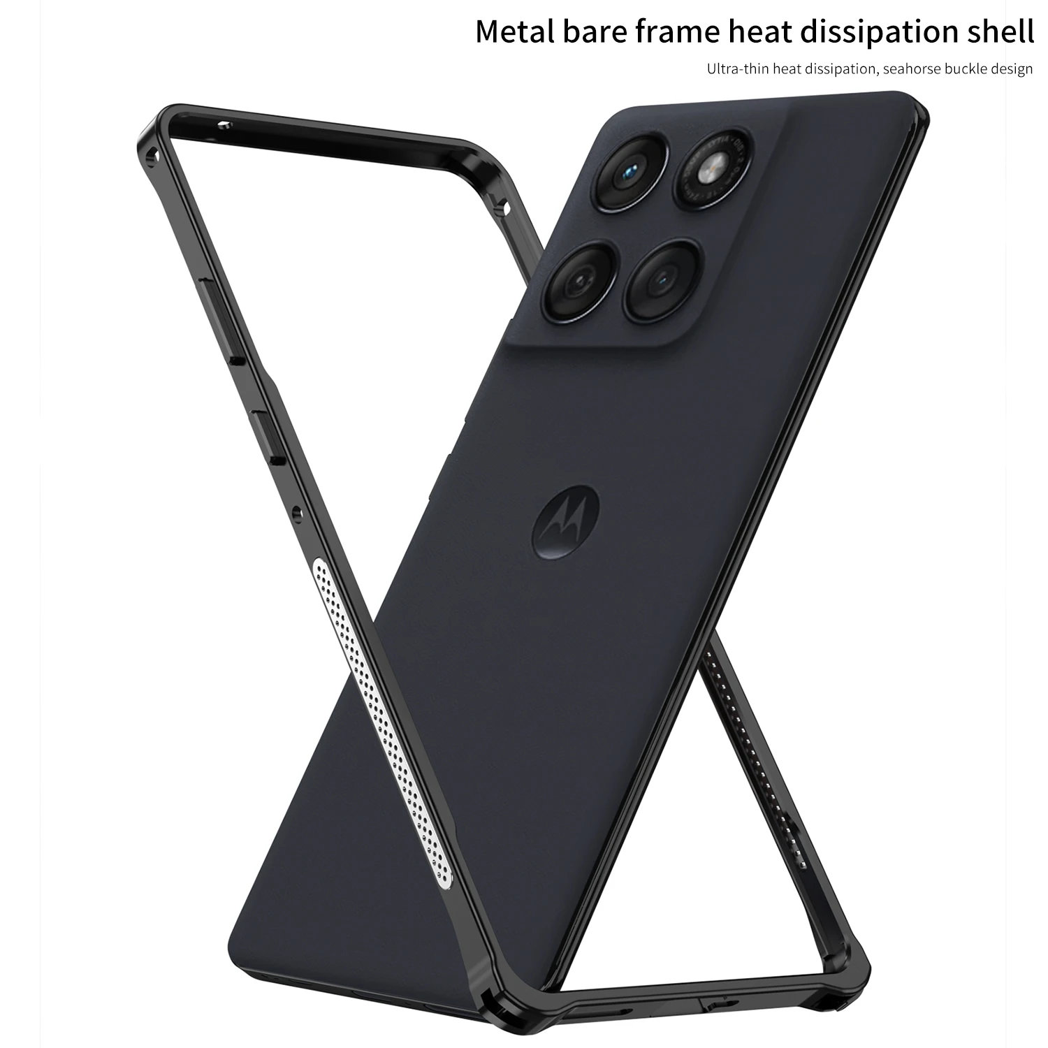 Ultra-Thin Metal Frame Case with Heat Dissipation and Seahorse Buckle Design