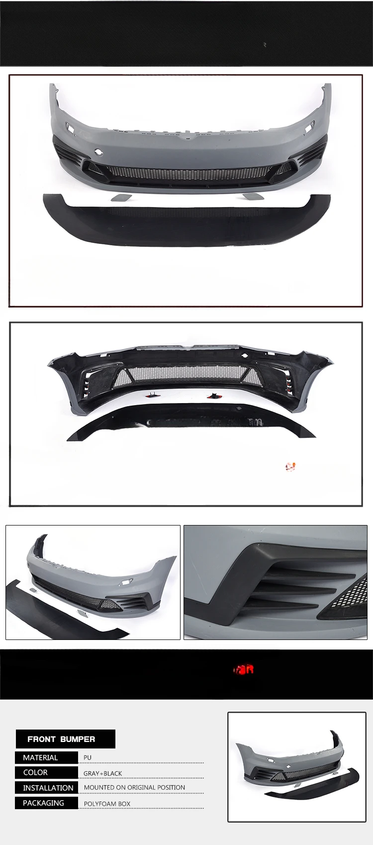 ゴルフ7GTI クラブスポーツ　フロントバンパー+おまけ トレード保証pu clubsport vw Golf 7 vii mk7 gti r 14-16用