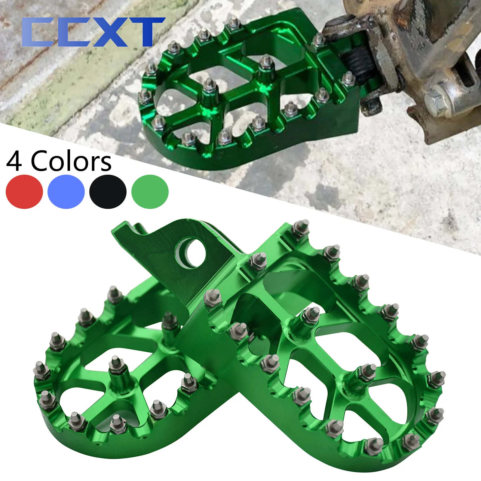 Подставки для мотоцикла CNC, педали, подножки, колышки для Kawasaki KX250F KX250 KX450F KX450 KX250X KLX450R KX450X 2006-2021, мотокросс