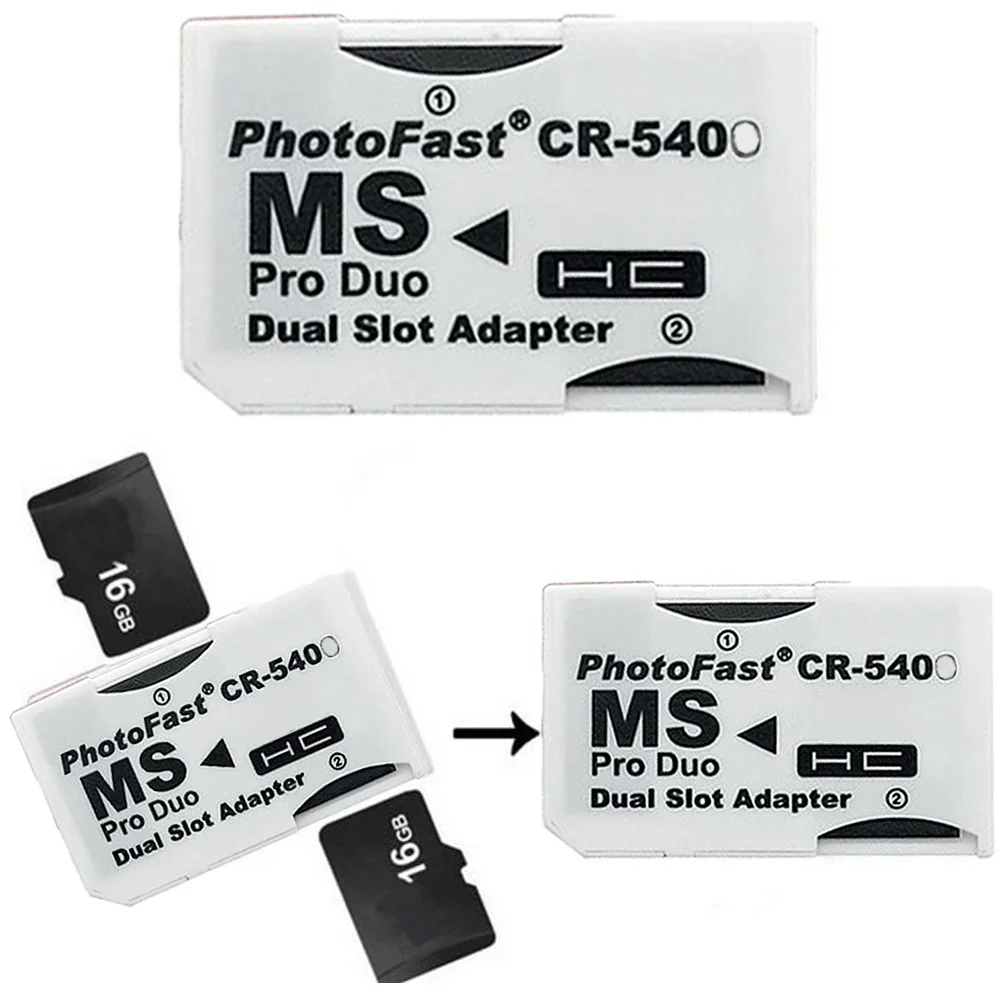 Memory Stick Pro Duo Card Reader Memory SD Card Adapter TF Flash for PSP 1000/2000/3000 Dual 2 Slot Adapter Convert