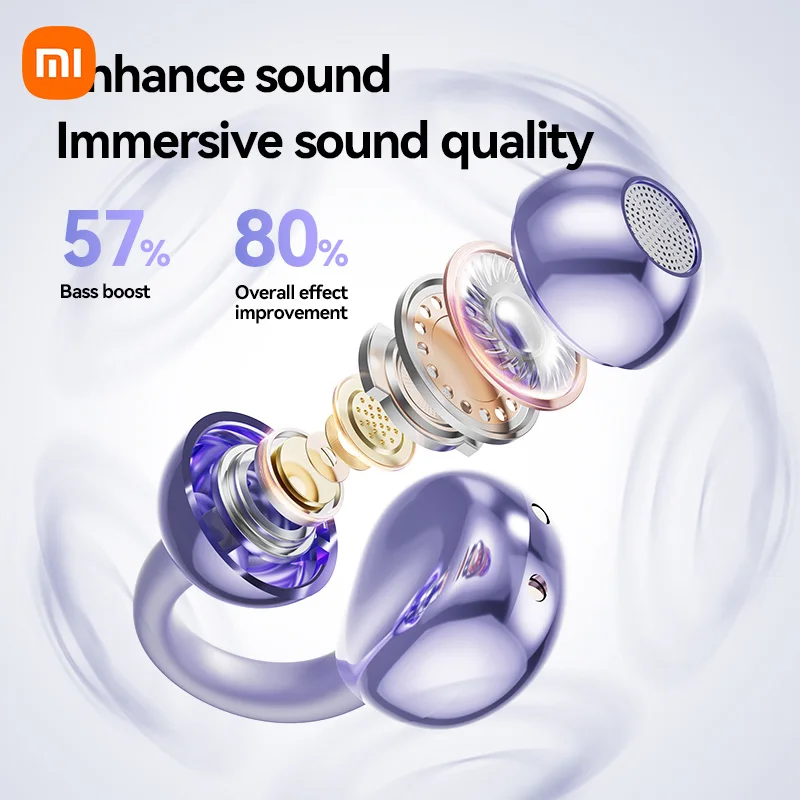 XIAOMI M79/M91 Ear Clip Wireless Earphone Open Ear Sport Bluetooth5.4 Headphone Touch Control ENC Noise Cancelling Headset wireless earbuds