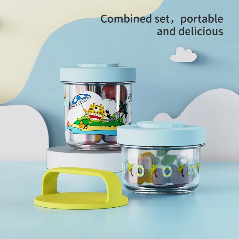 Baby's Milk Powder Box Two-layer Independent Layered Baby Food Storage Box for Baby Kids