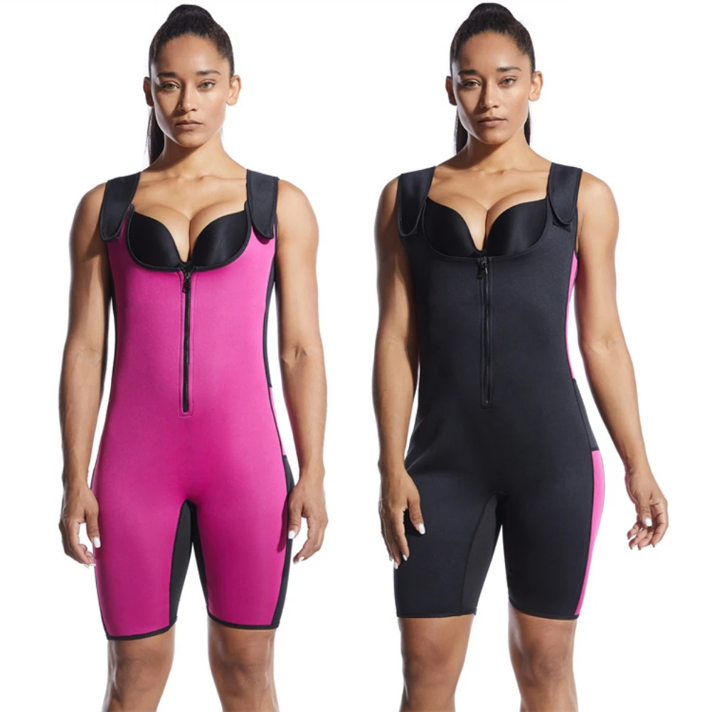 

Women’s Full Body Shapewear Sport Sweat Waist Trainer Bodysuit with Adjustable Straps for Weight Loss