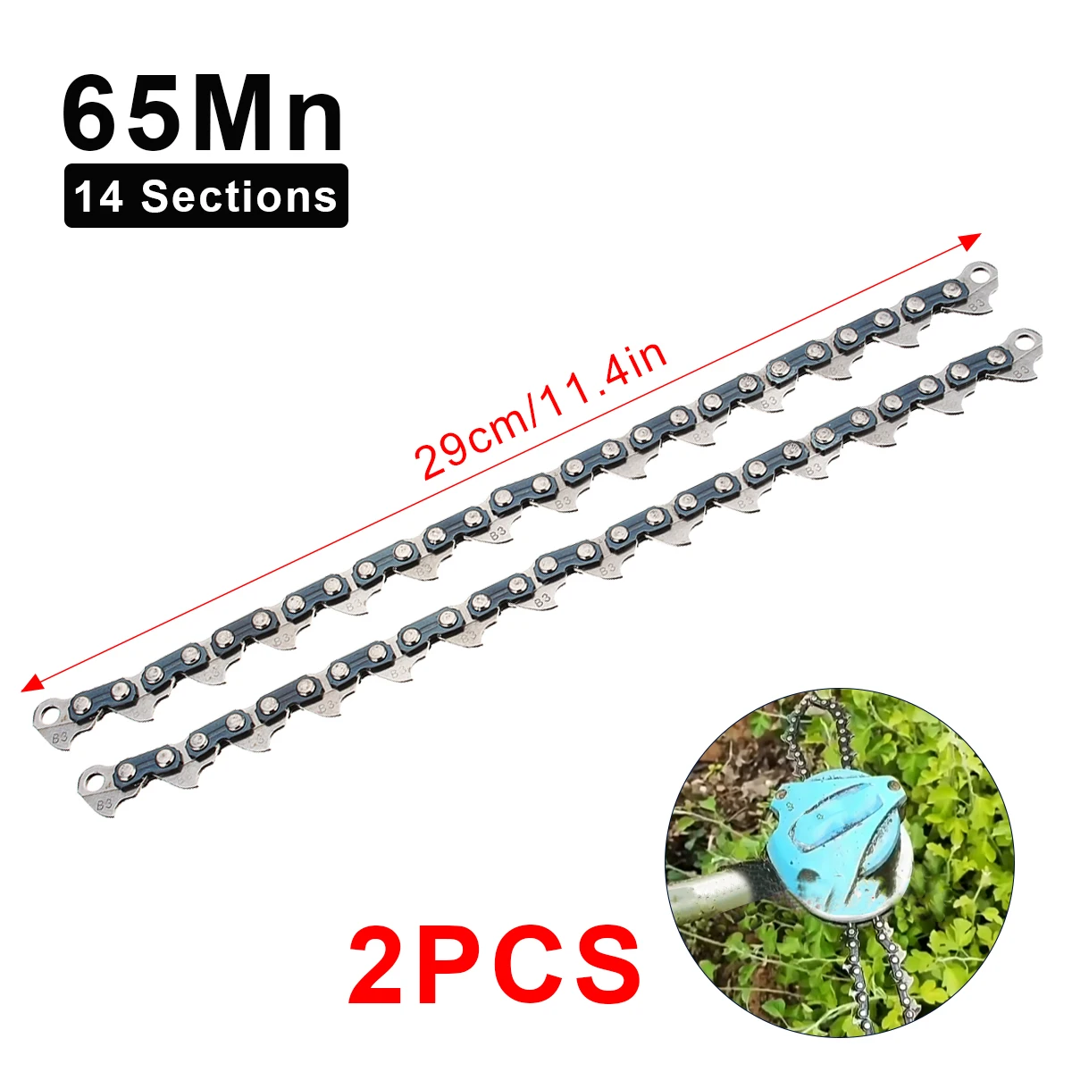 Bike Chain Stainless Steel Chain Steel Chain Plastic Chain Grass Cutting Coil Chain For Standard 65Mn Trimmer Head Chain Brush Cutter Garden Upgraded Thickening Lawn Mower