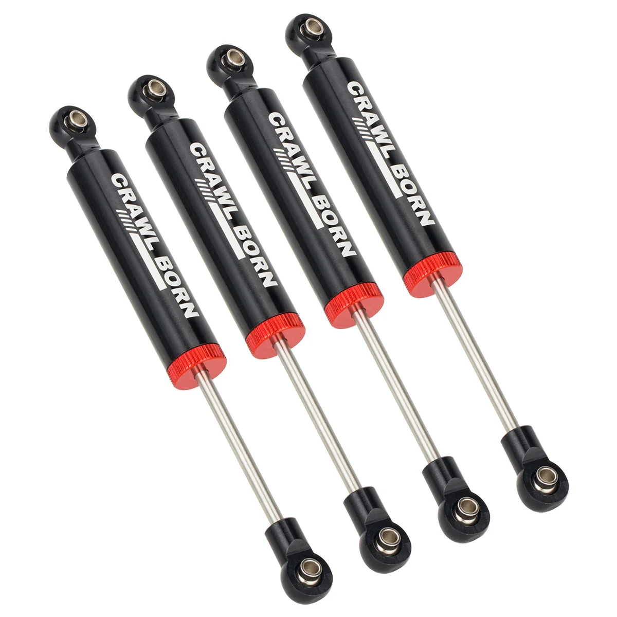 Lot de 4 pneus de voiture RC 70-110mm en caoutchouc haute performance vus de dessus.