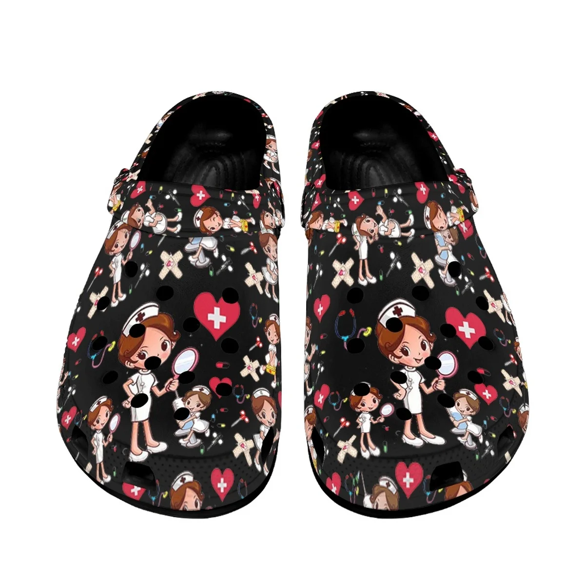 Nurse Doctor Print Flat Flip Flops Shoes Women Sneakers Cosplay Shoes Slip  On Light Summer Comfortable Flats Shoes