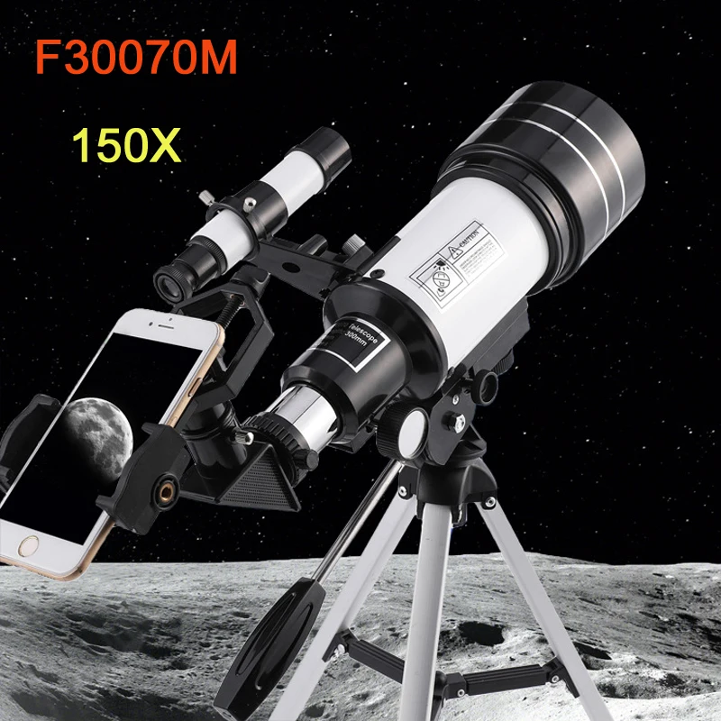 F30070M profesyonel astronomik teleskop AZM70300 150 kez Zoom HD yüksek ...