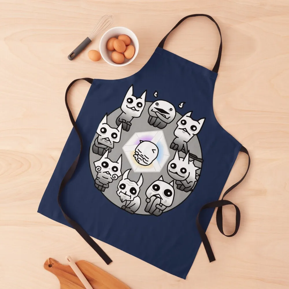 

Battle Cats Nekoluga Mural Apron Waterproof kitchen gadgets Waterproof Kitchen For Women chefs Apron