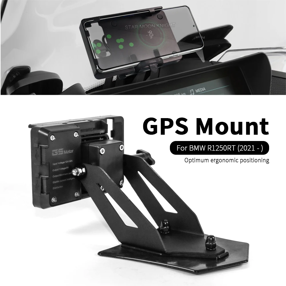 Motorcycle Navigation Bracket GPS Mount Device Carrier SMART PHONE Adapt Holder For BMW R 1250 RT R1250RT 2021 2022 2023- foot enlarger fits for bmw r1250rt r 1250 rt 1250rt 2018 2019 2020 2021 motorcycle side stand extension pad plate