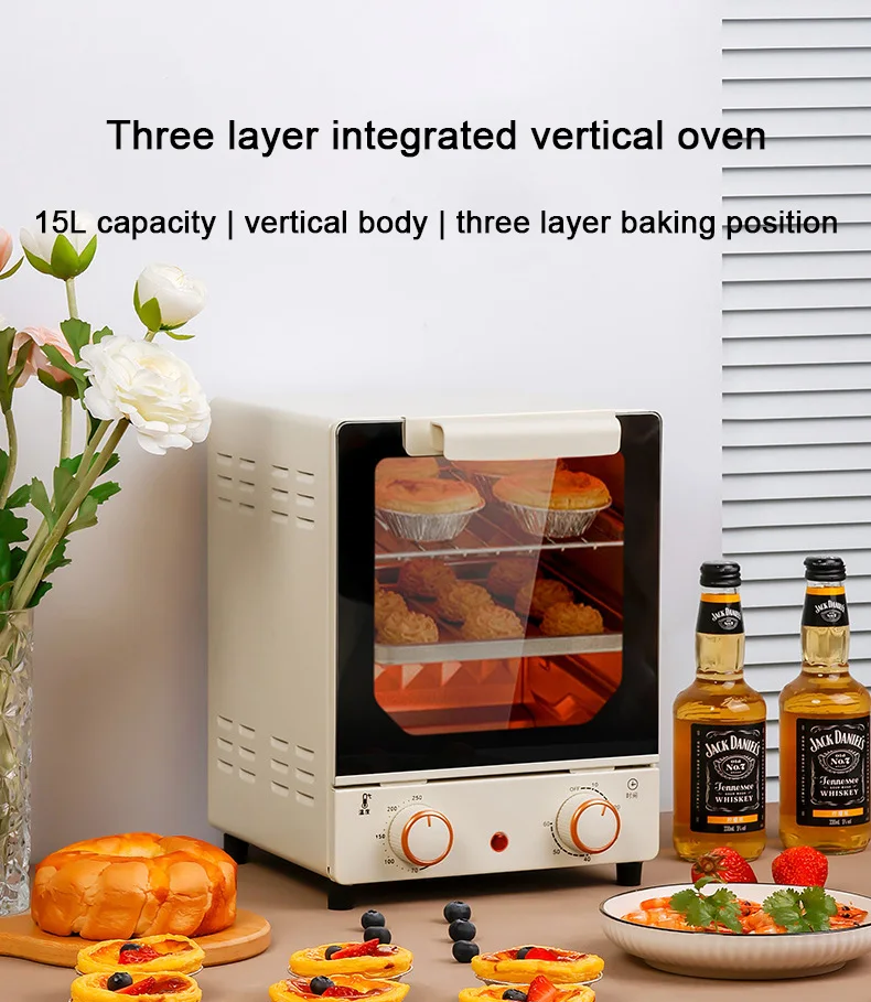 DMWD 15L Mini Electric Bread Oven Household Multifunction Bread Baking Pizza Oven Cake Cookies Baking Machine Toaster