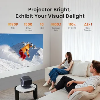 JMGO N1 Pro Projector 1080P FHD, 4K MALC™ Tri-Color Laser Portable Outdoor Projector with Android TV 11, Freestyle Gimbal 2