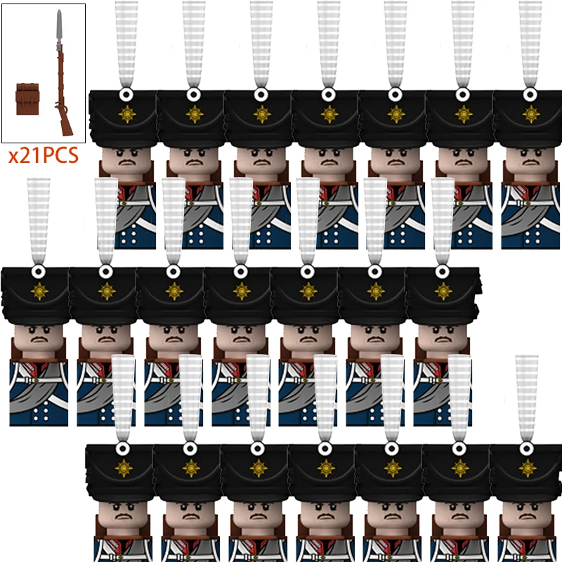 Militare Medievale Prussian Silesian Chasseur Guard Grenadier Cavalieri Soldati Figure Army Building Blocks Armi Giocattoli Di Mattoni