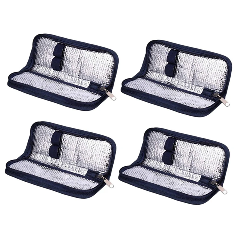 

Hot Kf-4X Insulin Cooler Travel Case Diabetic Medication Organizer Cooler Bag Navy Blue