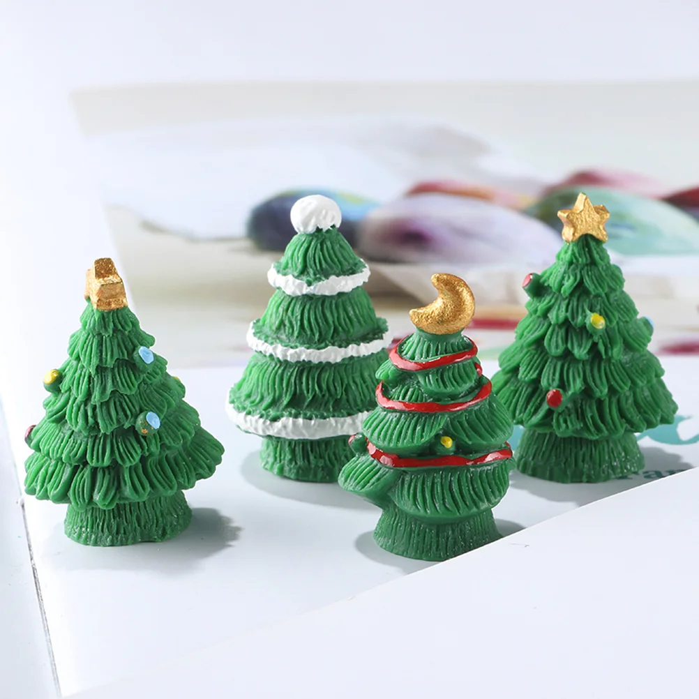 

8 Pcs Resin Decor Home Decoration Christmas Microlandscape Craft Tree Crafts Miniature