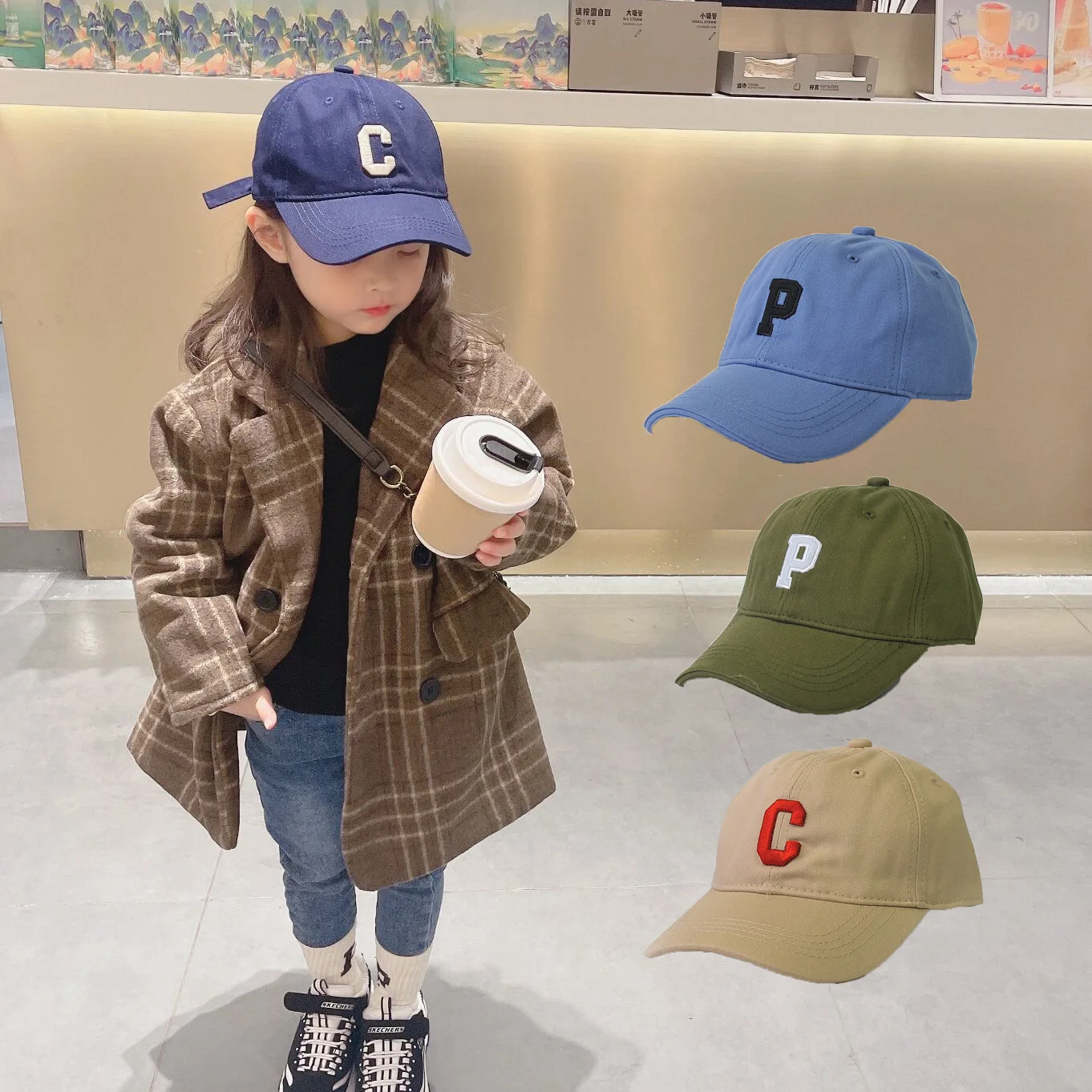 NEW Children's Kid Baseball Cap for Girls Boy Hats Sunscreen Baby Hat Hip Hop Letter Embroidered Casual Kids Caps 2